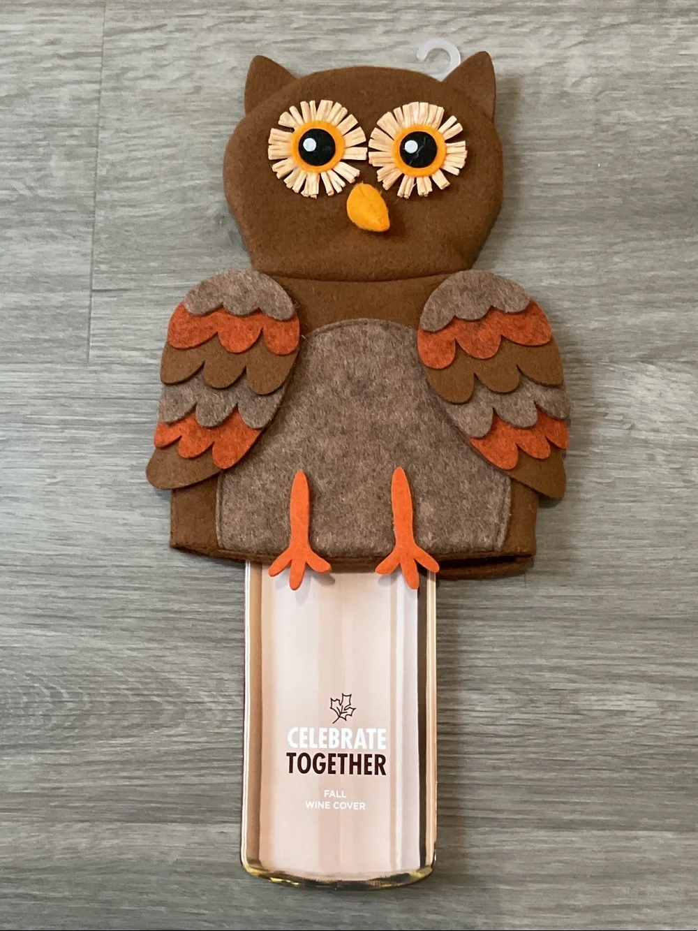 Kohl's Celebrate Together Felt Owl Fall Wine Cover